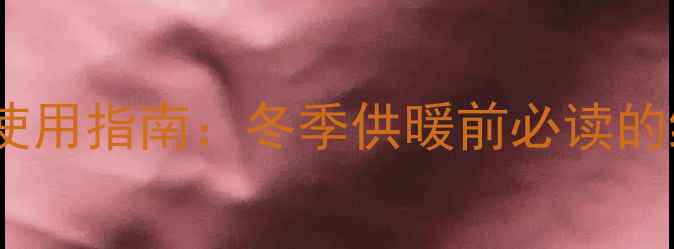 图片 威能壁挂炉补水手柄使用指南：冬季供暖前必读的维护要点与故障排查2