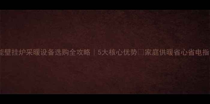 图片 威能壁挂炉采暖设备选购全攻略｜5大核心优势🔥家庭供暖省心省电指南1