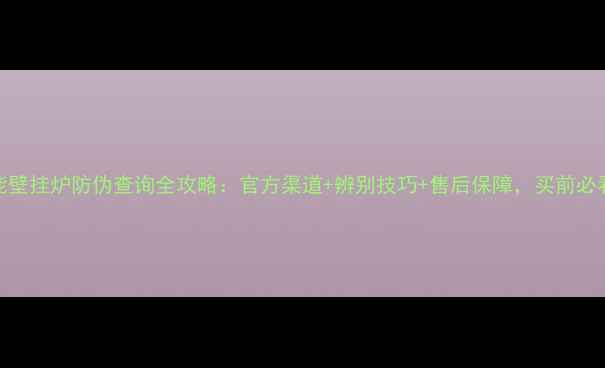 图片 威能壁挂炉防伪查询全攻略：官方渠道+辨别技巧+售后保障，买前必看！