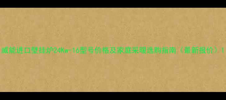 图片 威能进口壁挂炉24Kw-16型号价格及家庭采暖选购指南（最新报价）1