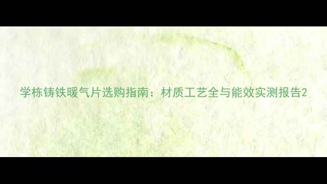 图片 学栋铸铁暖气片选购指南：材质工艺全与能效实测报告2