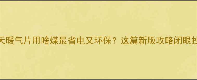 宝子们冬天暖气片用啥煤最省电又环保这篇新版攻略闭眼抄作业