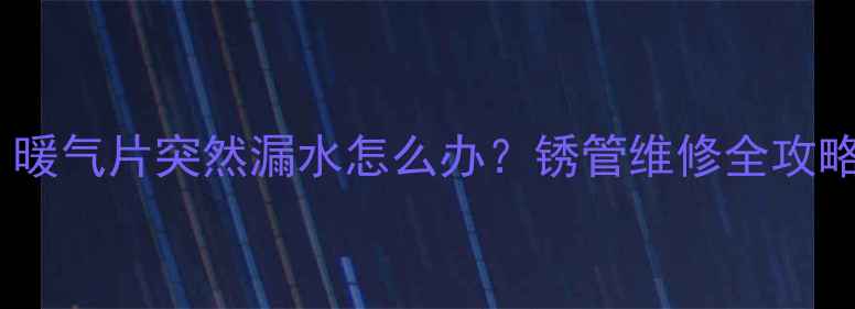 宝子们暖气片突然漏水怎么办锈管维修全攻略来啦