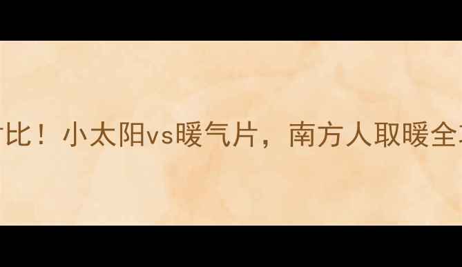 实测对比小太阳vs暖气片南方人取暖全攻略