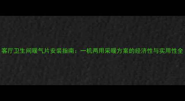 图片 客厅卫生间暖气片安装指南：一机两用采暖方案的经济性与实用性全
