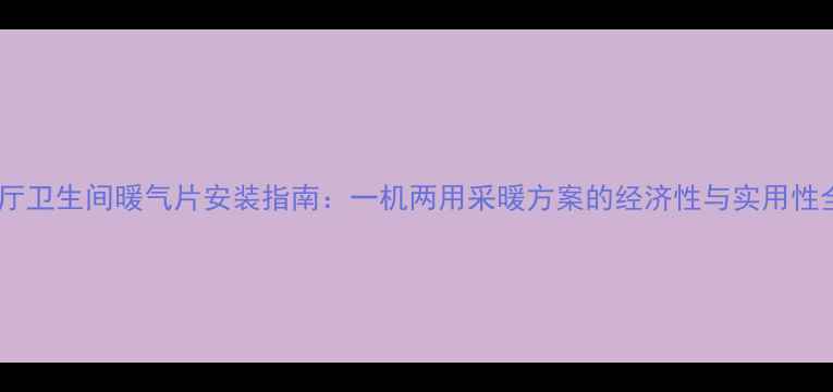 图片 客厅卫生间暖气片安装指南：一机两用采暖方案的经济性与实用性全1