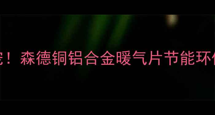 图片 家居采暖新宠！森德铜铝合金暖气片节能环保选购全攻略