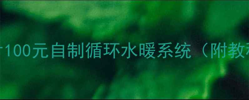 图片 家庭DIY暖气片100元自制循环水暖系统（附教程+能耗对比）