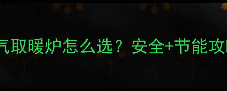 家庭天然气取暖炉怎么选安全节能攻略来了