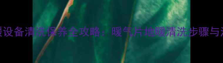 图片 家庭采暖设备清洗保养全攻略：暖气片地暖清洗步骤与注意事项