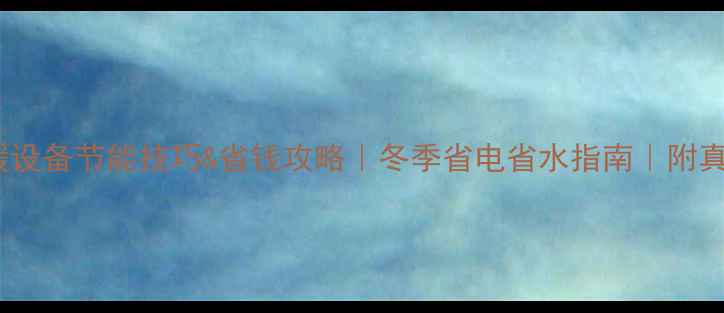 图片 家庭采暖设备节能技巧&省钱攻略｜冬季省电省水指南｜附真实案例1