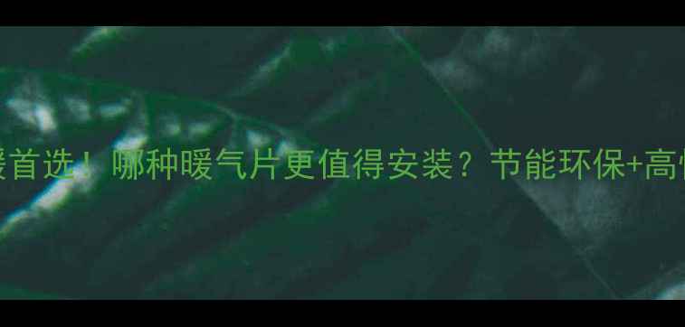 家庭采暖首选哪种暖气片更值得安装节能环保高性价比全