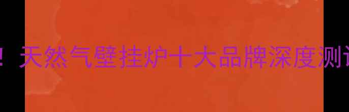 图片 家庭采暖首选！天然气壁挂炉十大品牌深度测评与选购指南2