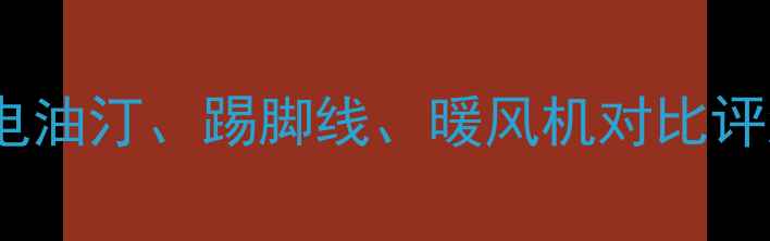 图片 家用取暖器推荐清单：电油汀、踢脚线、暖风机对比评测，哪种最值得入手？2