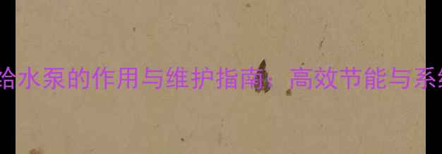 图片 家用地暖给水泵的作用与维护指南：高效节能与系统寿命全1