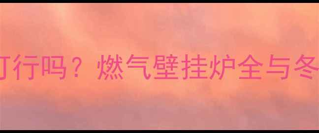 图片 家用天然气取暖可行吗？燃气壁挂炉全与冬季采暖方案推荐1