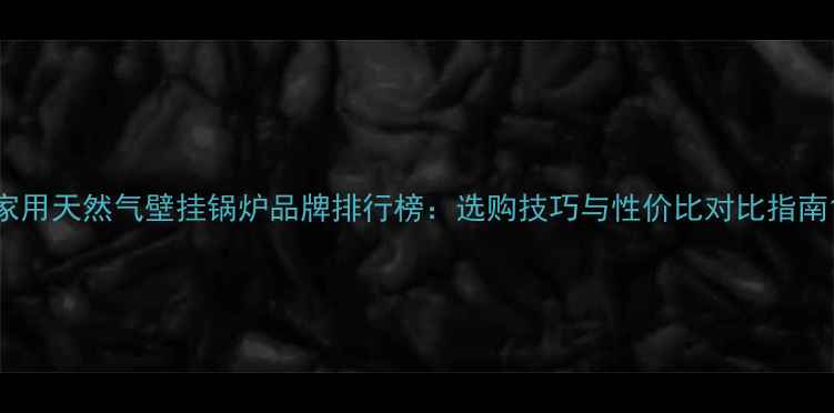 家用天然气壁挂锅炉品牌排行榜选购技巧与性价比对比指南