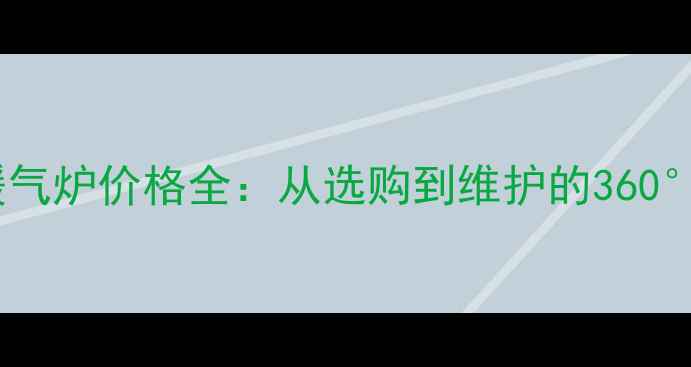 图片 家用暖气炉价格全：从选购到维护的360°指南1