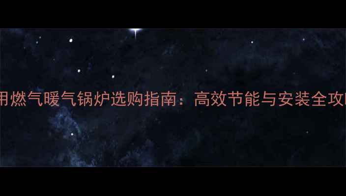 图片 家用燃气暖气锅炉选购指南：高效节能与安装全攻略1