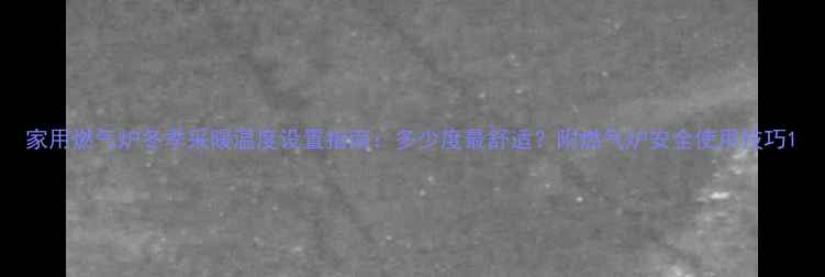 家用燃气炉冬季采暖温度设置指南多少度最舒适附燃气炉安全使用技巧