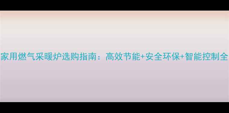 图片 家用燃气采暖炉选购指南：高效节能+安全环保+智能控制全