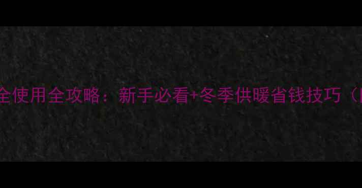 家用燃煤小锅炉安全使用全攻略新手必看冬季供暖省钱技巧附操作步骤图解