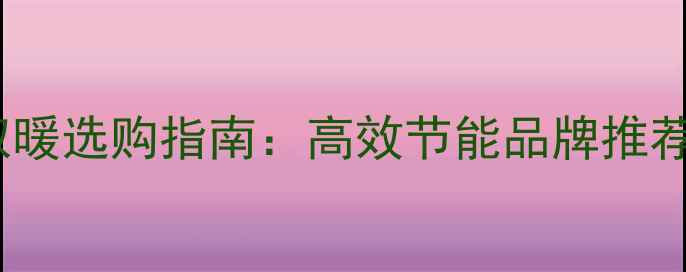 图片 家用电锅炉取暖选购指南：高效节能品牌推荐与避坑要点1