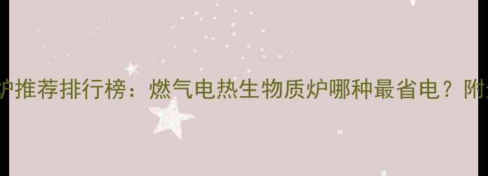 图片 家用采暖炉推荐排行榜：燃气电热生物质炉哪种最省电？附选购指南2