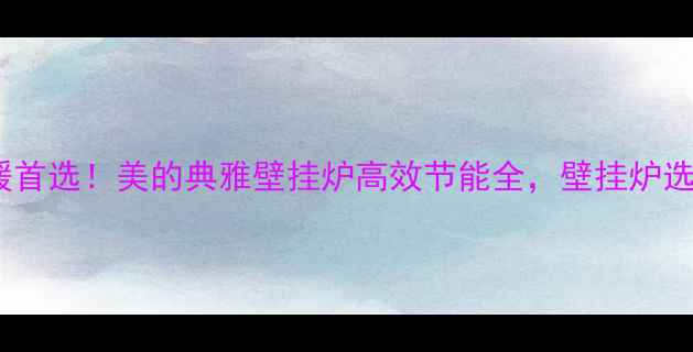 图片 家用采暖首选！美的典雅壁挂炉高效节能全，壁挂炉选购指南2