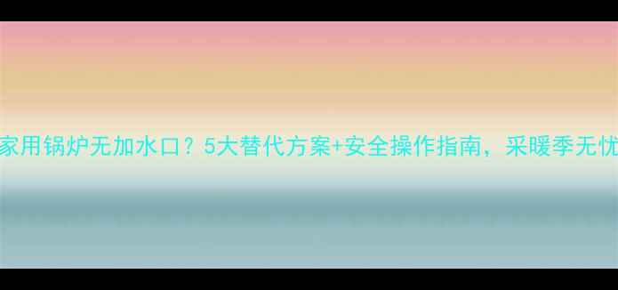 图片 家用锅炉无加水口？5大替代方案+安全操作指南，采暖季无忧