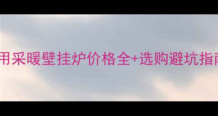 家装修季必看家用采暖壁挂炉价格全选购避坑指南附真实测评