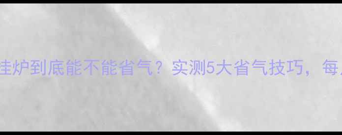 容积式燃气壁挂炉到底能不能省气实测5大省气技巧每月省下200元
