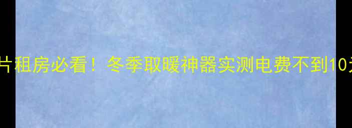 小体积移动暖气片租房必看冬季取暖神器实测电费不到10元晚附选购攻略