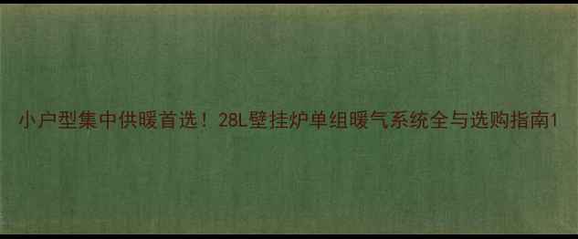 小户型集中供暖首选28L壁挂炉单组暖气系统全与选购指南