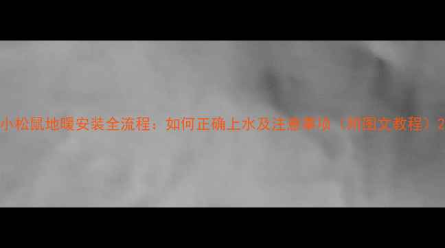 图片 小松鼠地暖安装全流程：如何正确上水及注意事项（附图文教程）2