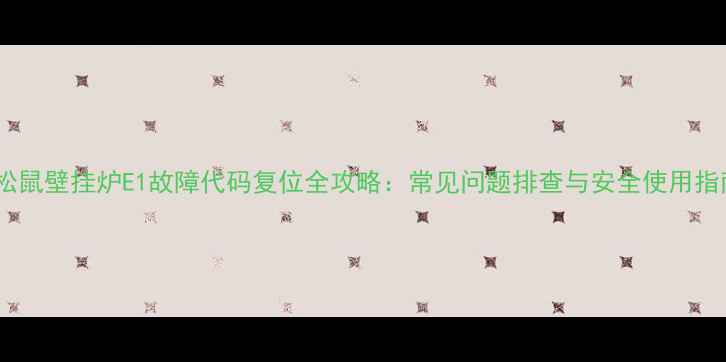 图片 小松鼠壁挂炉E1故障代码复位全攻略：常见问题排查与安全使用指南1
