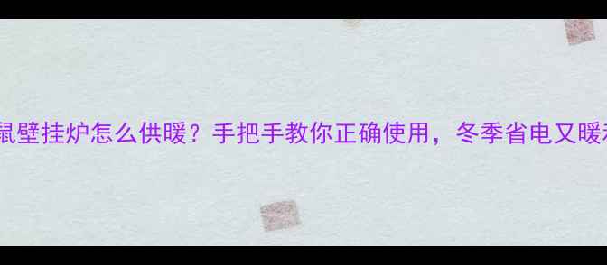 小松鼠壁挂炉怎么供暖手把手教你正确使用冬季省电又暖和