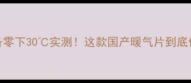图片 小米采暖设备零下30℃实测！这款国产暖气片到底值不值得买？