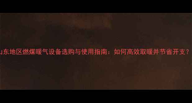 图片 山东地区燃煤暖气设备选购与使用指南：如何高效取暖并节省开支？1