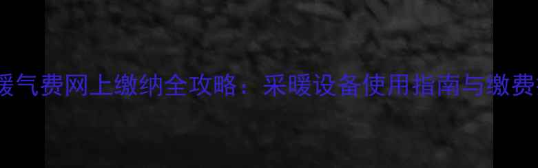 山西暖气费网上缴纳全攻略采暖设备使用指南与缴费技巧