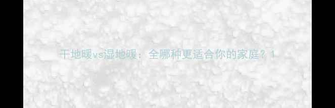 图片 干地暖vs湿地暖：全哪种更适合你的家庭？1