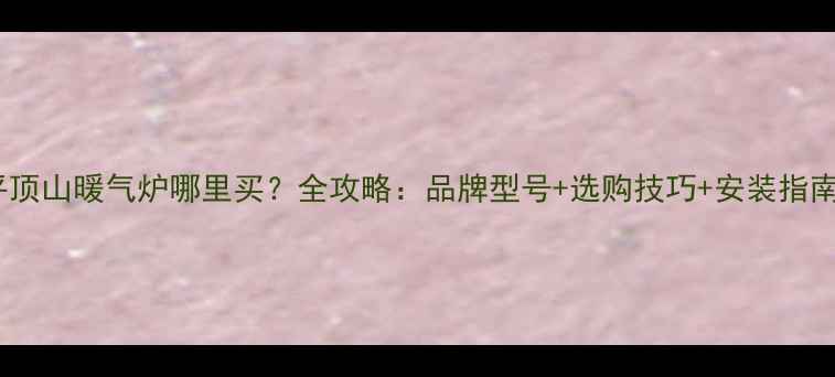 图片 平顶山暖气炉哪里买？全攻略：品牌型号+选购技巧+安装指南1