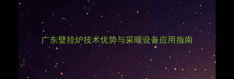 图片 广东壁挂炉技术优势与采暖设备应用指南