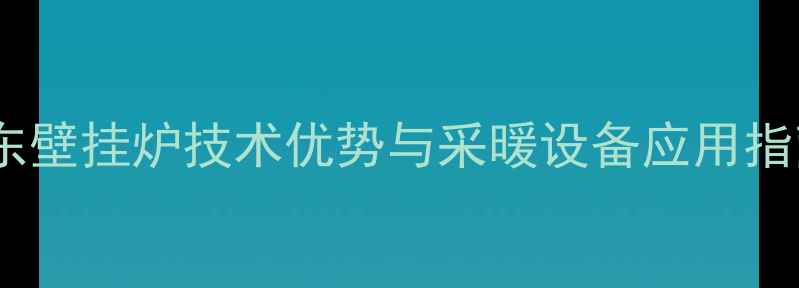 广东壁挂炉技术优势与采暖设备应用指南