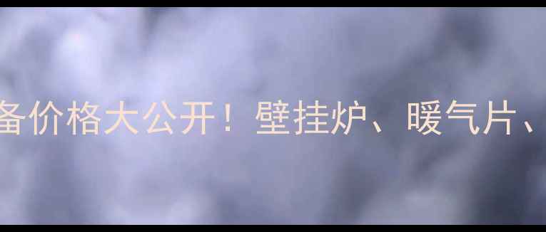 广东采暖设备价格大公开壁挂炉暖气片地暖全攻略