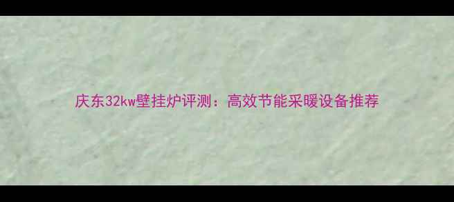 图片 庆东32kw壁挂炉评测：高效节能采暖设备推荐