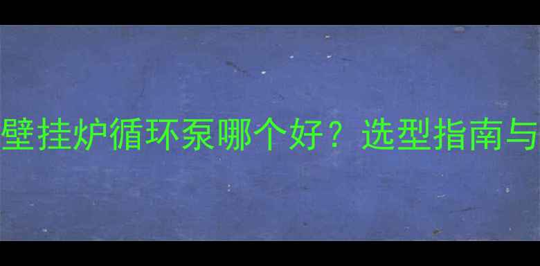 庆东纳碧安壁挂炉循环泵哪个好选型指南与使用维护全