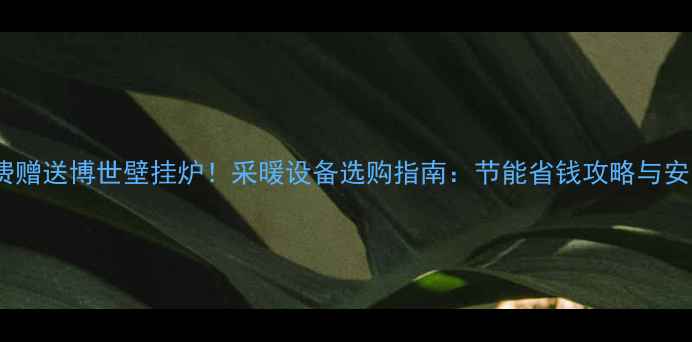 图片 开发商免费赠送博世壁挂炉！采暖设备选购指南：节能省钱攻略与安装服务全2