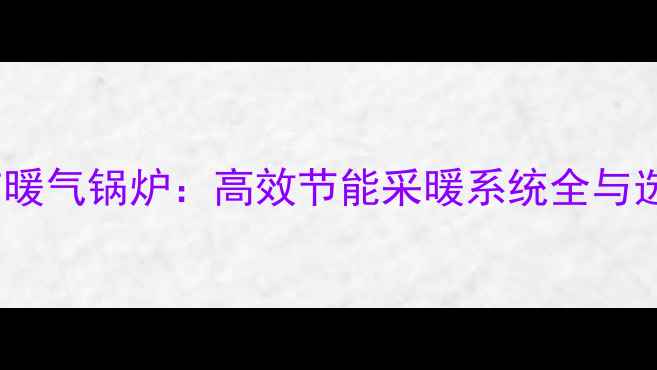 图片 德国wolf暖气锅炉：高效节能采暖系统全与选购指南2