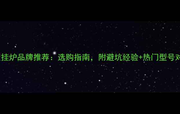 德国壁挂炉品牌推荐选购指南附避坑经验热门型号对比